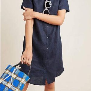 Anthropologie Linen Midi Dress